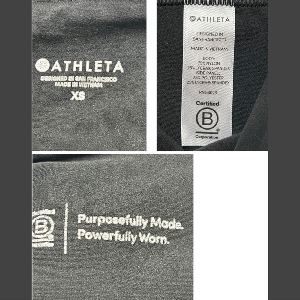 ATHLETA Black Cropped Elation Scalloped Leggings! - Picture 7 of 8